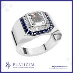 1 Carat Emerald Cut Lab Grown Diamond Ring for Men and Women