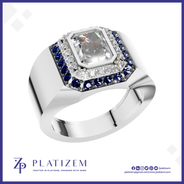 1 Carat Emerald Cut Lab Grown Diamond Ring for Men and Women