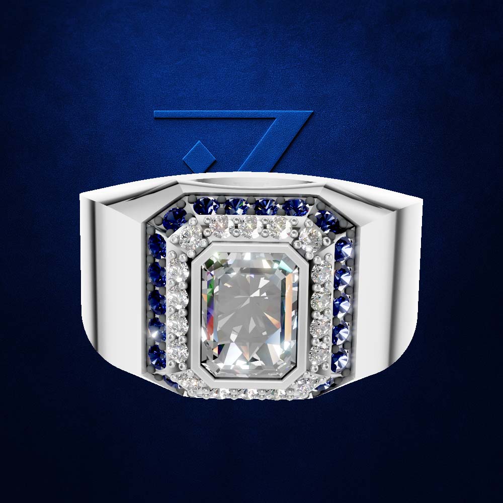1 Carat Emerald Cut Lab Grown Diamond Ring for Men and Women