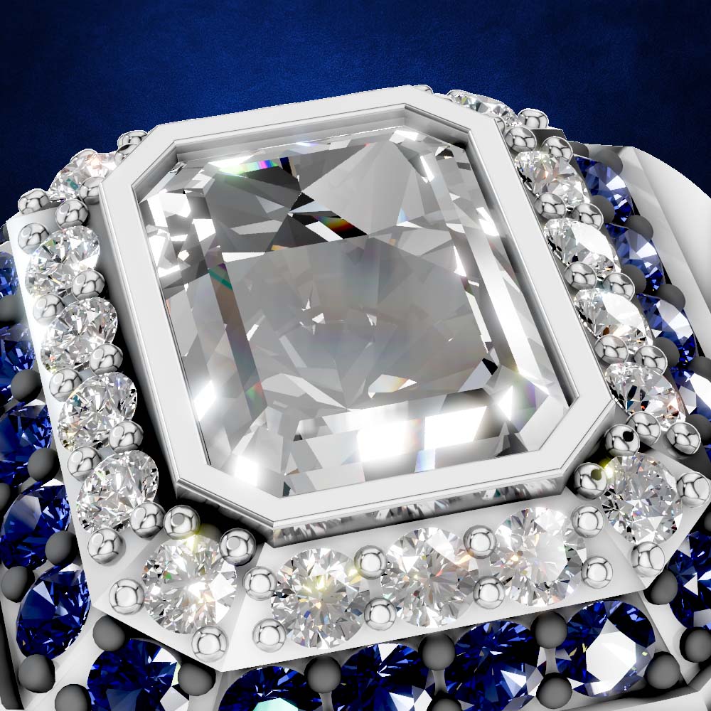 1 Carat Emerald Cut Lab Grown Diamond Ring for Men and Women
