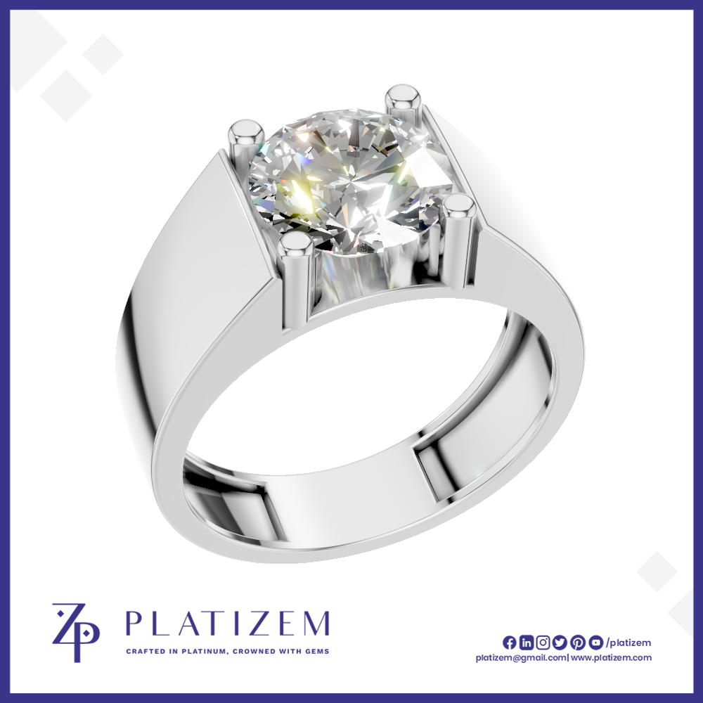 3 Carat Round Cut Lab Grown Diamond Solitaire Engagement Ring with Prong Setting