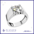 3 Carat Round Cut Lab Grown Diamond Solitaire Engagement Ring with Prong Setting