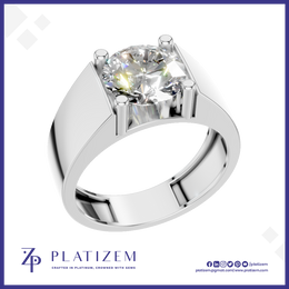3 Carat Round Cut Lab Grown Diamond Solitaire Engagement Ring with Prong Setting
