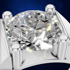 3 Carat Round Cut Lab Grown Diamond Solitaire Engagement Ring with Prong Setting