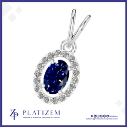 Sapphire And Lab Grown Diamond Pendant