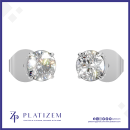 Moissanite Lab Grown Diamond Earrings Round