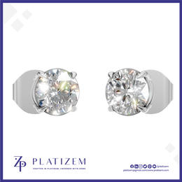 Round Moissanite Lab Grown Diamond Earrings