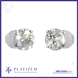 1 Carat Lab Grown Diamond Solitaire Earrings