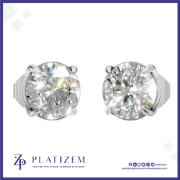 2 Carat Round Lab Grown Diamond Earrings