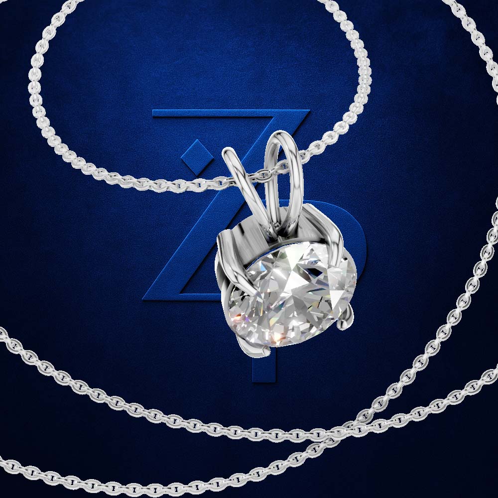 2 Carat Laboratory Grown Diamond Solitaire Pendant Necklace