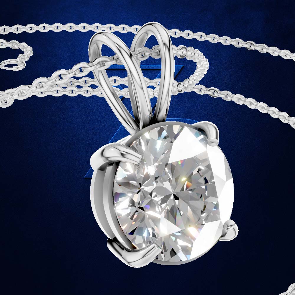 2 Carat Laboratory Grown Diamond Solitaire Pendant Necklace