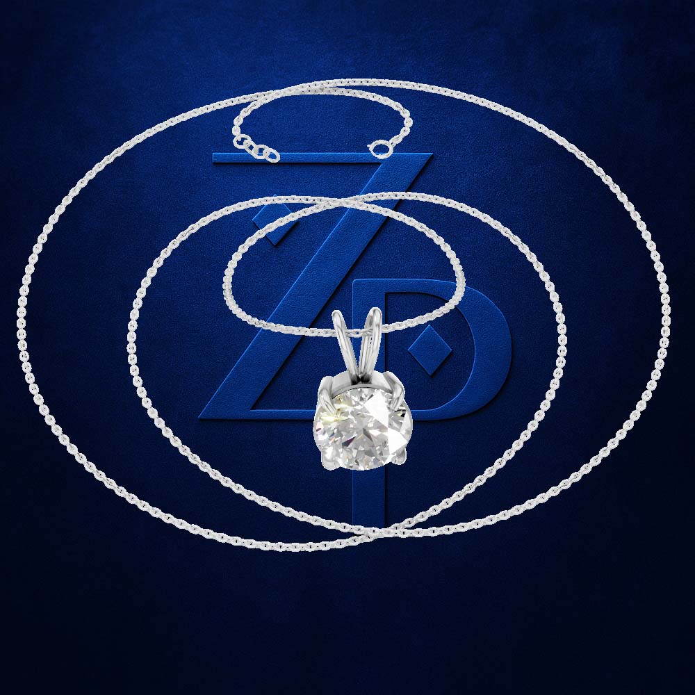 2 Carat Laboratory Grown Diamond Solitaire Pendant Necklace