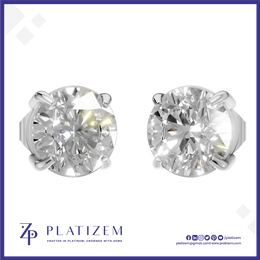 3 Ct Round Lab Grown Diamond Earrings
