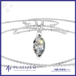 Marquise Cut Lab Grown Diamond Solitaire Pendant