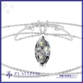 A silver-tone necklace with a marquise-cut clear gemstone pendant, displayed on a white background with the brand name PLATIZEM visible at the bottom.