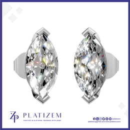 Marquise Lab Grown Diamond Stud Earrings 14kt Gold