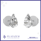 Pear Shaped Laboratory Grown Diamond Solitaire Earrings