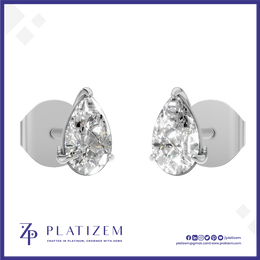 Pear Shaped Lab Grown Diamond Solitaire Earrings