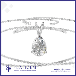 Pear Lab Grown Diamond Pendant White Gold