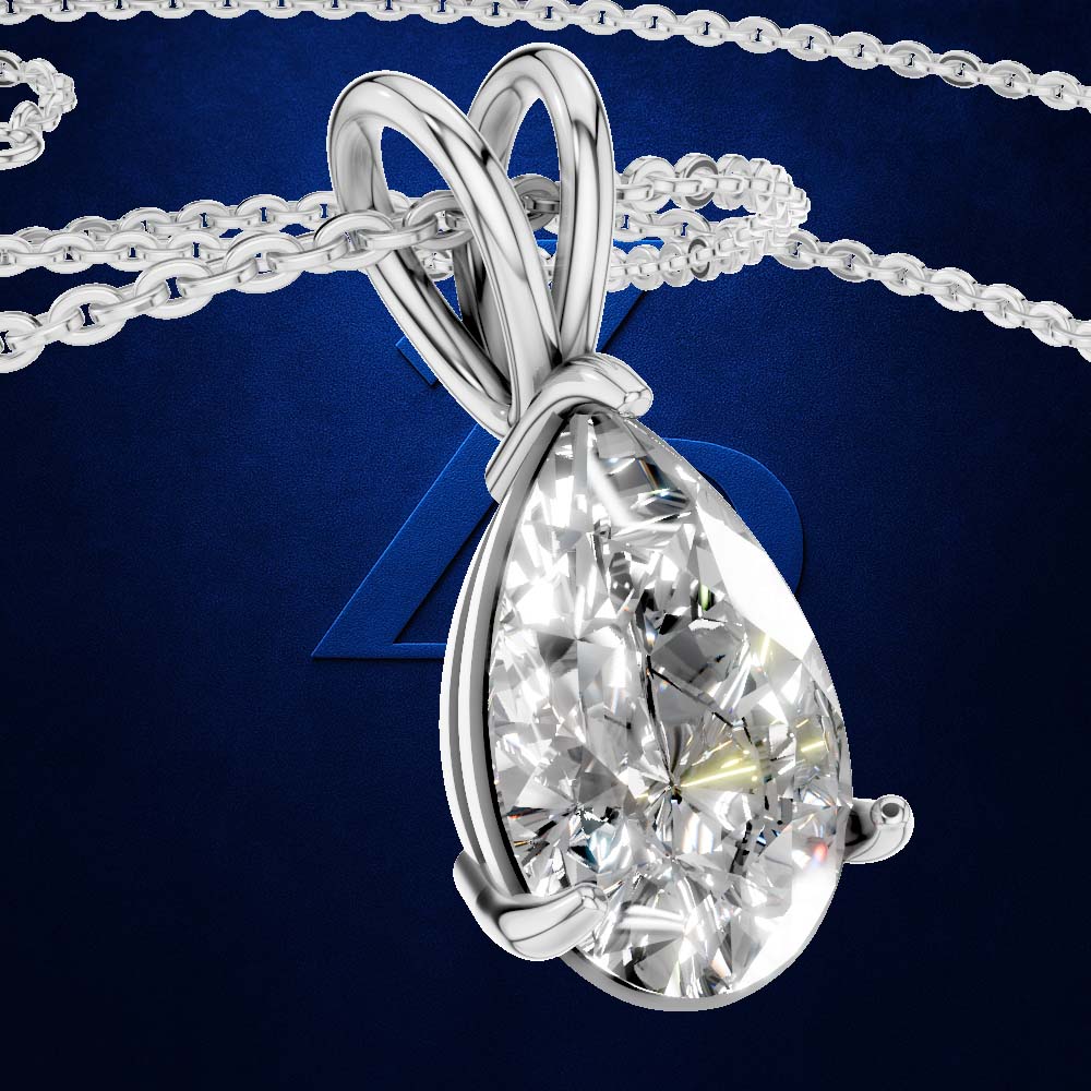 1 Carat Pear Laboratory Grown Diamond Pendant
