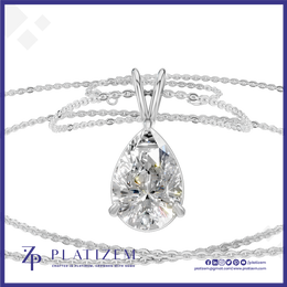 Pear Shape Lab Grown Diamond Pendant Necklace