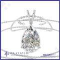 A teardrop-shaped clear gemstone pendant in a silver-toned setting on a matching silver chain, shown against a white background with the Platizem brand logo at the bottom.