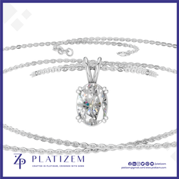 Oval Shaped Lab Grown Diamond Pendant Necklace