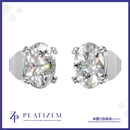 Oval Cut Lab Grown Diamond Stud Earrings
