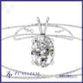An oval-cut clear gemstone pendant in a silver-toned setting on a matching silver chain, shown against a white background with a blue border and Platizem branding at the bottom.