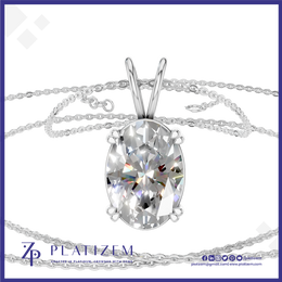 Oval Lab Grown Diamond Pendant For Women