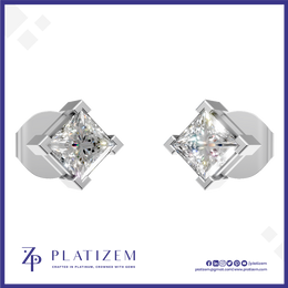 Princess Cut Lab Grown Diamond Stud Earrings