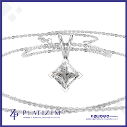 Princess Cut Lab Grown Diamond Pendant Necklace