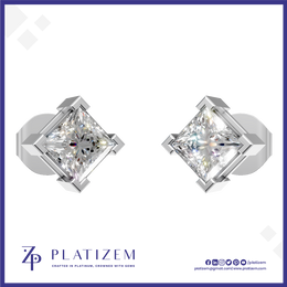 Princess Cut Lab Created Diamond Earrings