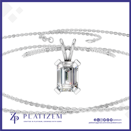 Emerald-Cut Lab Grown Diamond Pendant Necklace