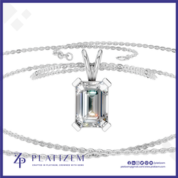 1 Carat Emerald Cut Lab Grown Diamond Pendant