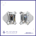 Emerald Laboratory Grown Diamond Solitaire Earrings