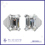 Emerald Laboratory Grown Diamond Solitaire Earrings