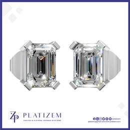 Emerald Lab Grown Diamond Solitaire Earrings