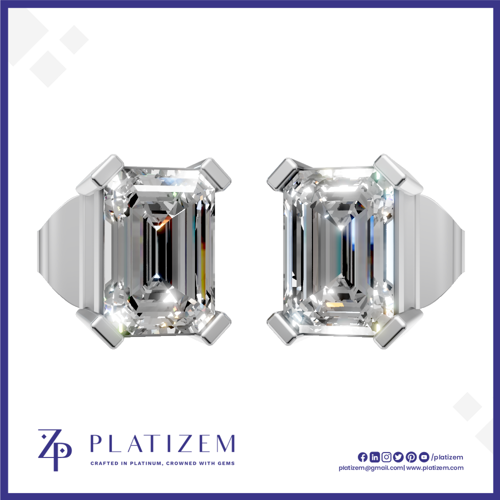 Emerald Laboratory Grown Diamond Solitaire Earrings