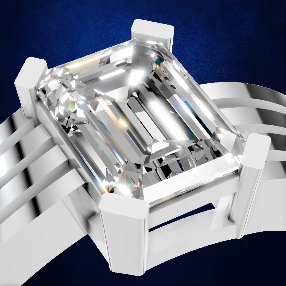 Emerald Cut Laboratory Grown Diamond Engagement Ring