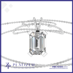 2 Carat Emerald Cut Laboratory Grown Diamond Pendant
