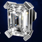 14k Gold Emerald Cut Laboratory Grown Diamond Stud Earrings