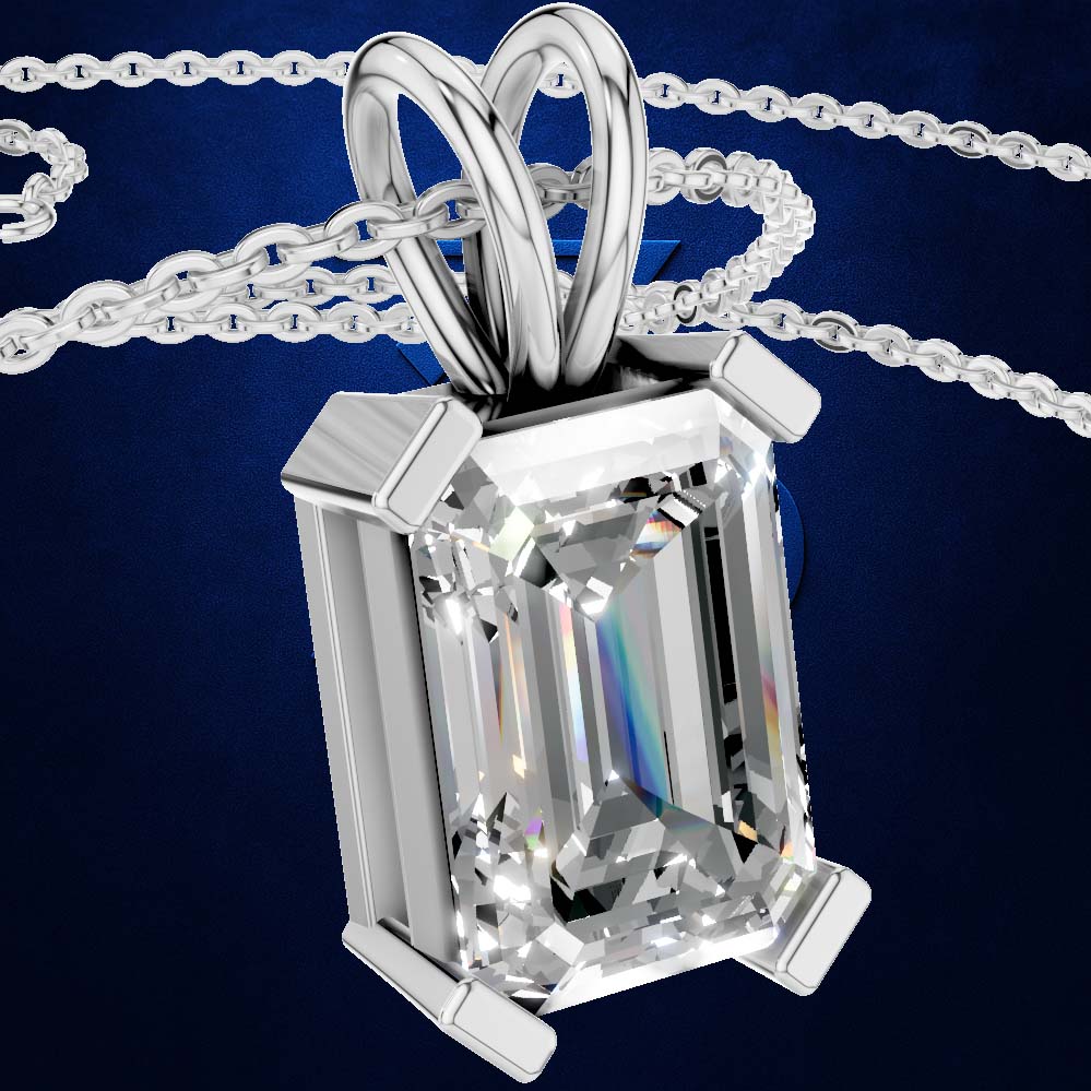 Emerald Cut Solitaire Pendant