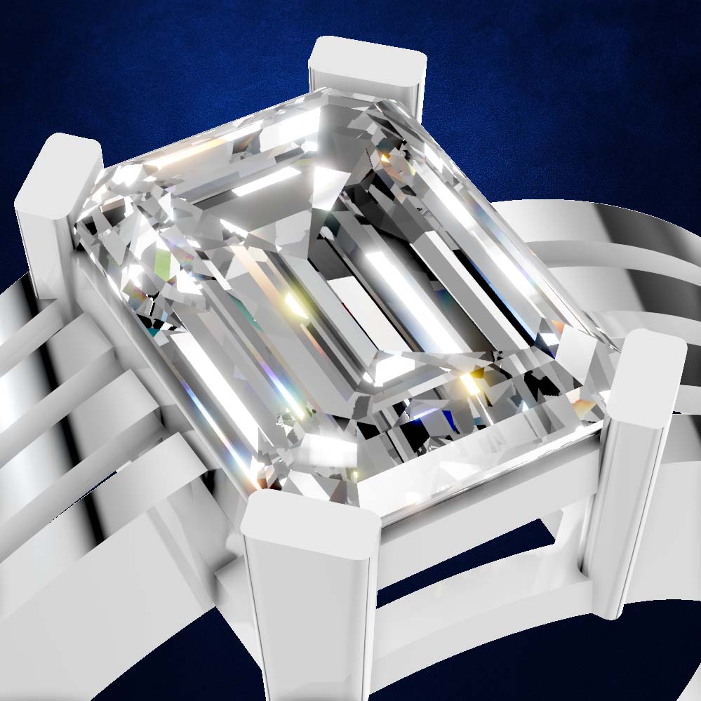 2.5 carat emerald cut engagement ring