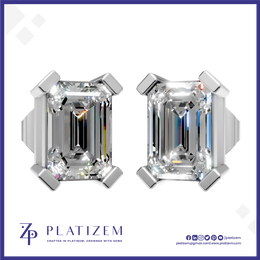Emerald Cut Lab Grown Diamond Earrings