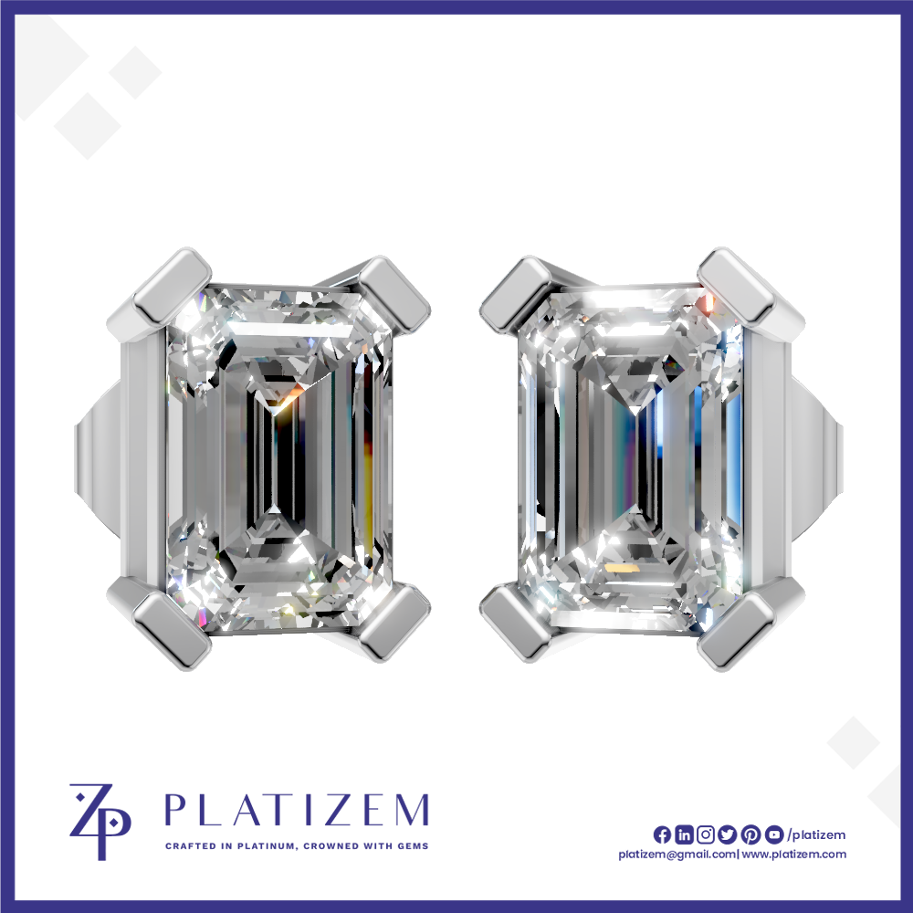 Emerald Cut Laboratory Grown Diamond Earrings