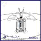 3 Carat Emerald Cut Laboratory Grown Diamond Pendant