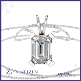 3 Carat Emerald Cut Lab Grown Diamond Pendant