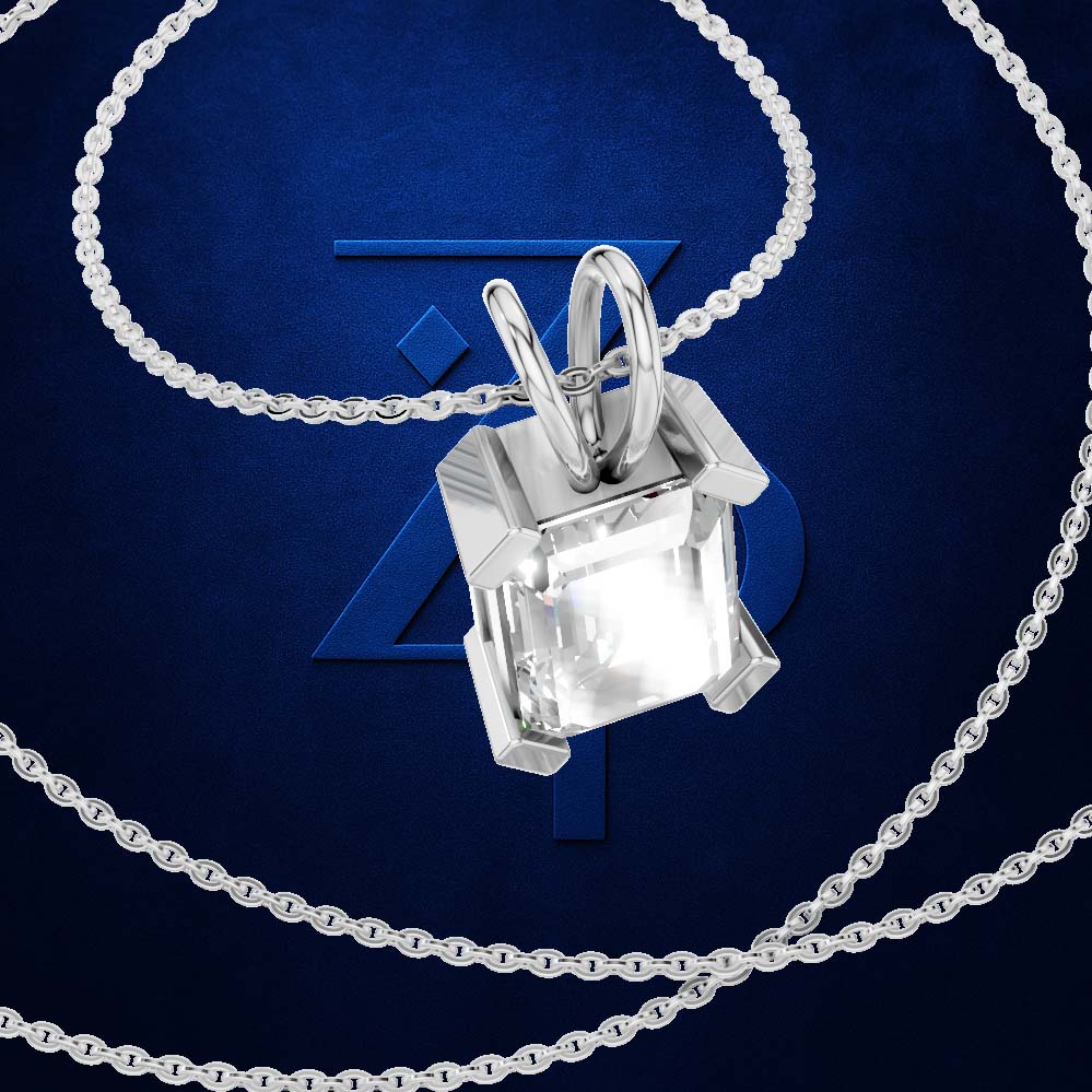3 Carat Emerald Cut Laboratory Grown Diamond Pendant