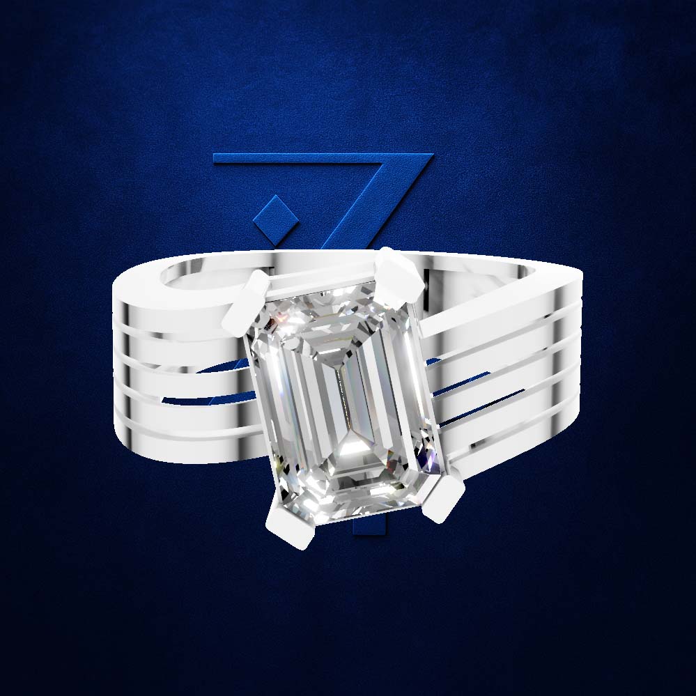 3 Carat Emerald Cut Laboratory Grown Diamond Ring